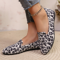 Leopard Print Pointed Toe Flat Loafers for Women