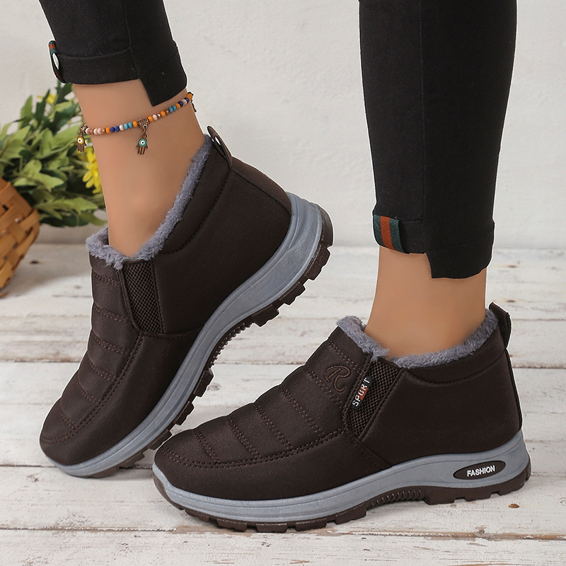 Women's Fleece-Lined Slip-On Winter Snow Boots
