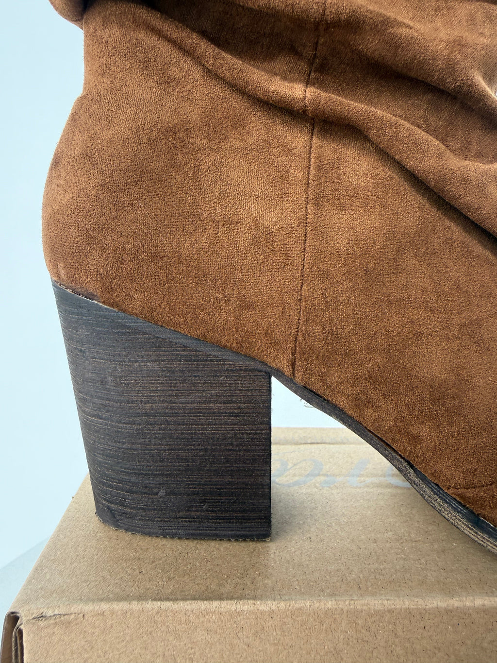 Women's Slouchy Block-Heel Boots – Brown