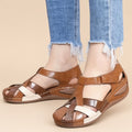 Women's Color-Block Closed-Toe Crisscross Strap Sandals