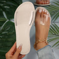 Women's Clear Strap Flat Slide Sandals - PVC Transparent Summer Slippers