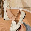 Casual Tassel Loafers for Women – Comfortable Suede Slip-On Flats