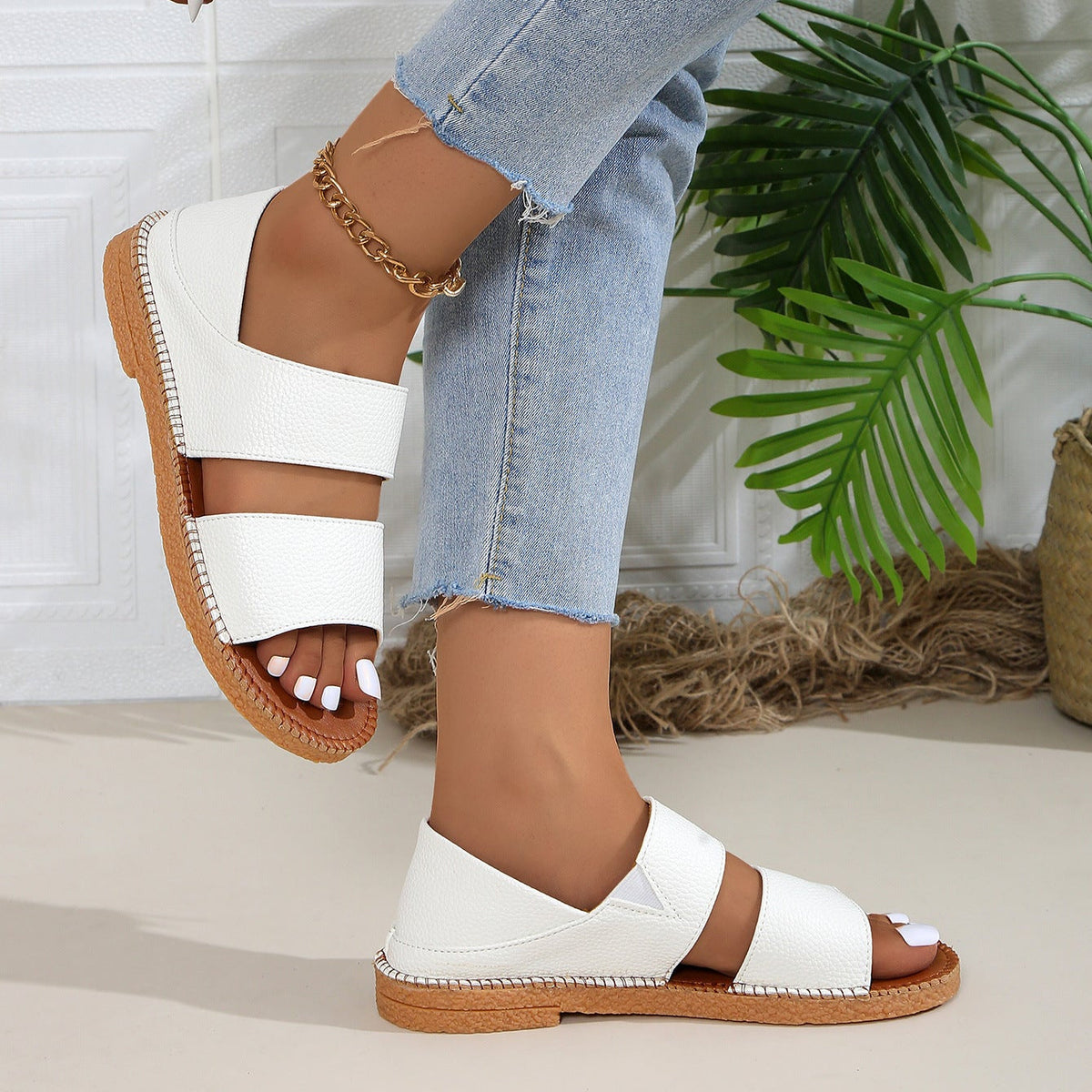 Women's Double Strap Platform Espadrille Sandals Comfortable Summer Shoes