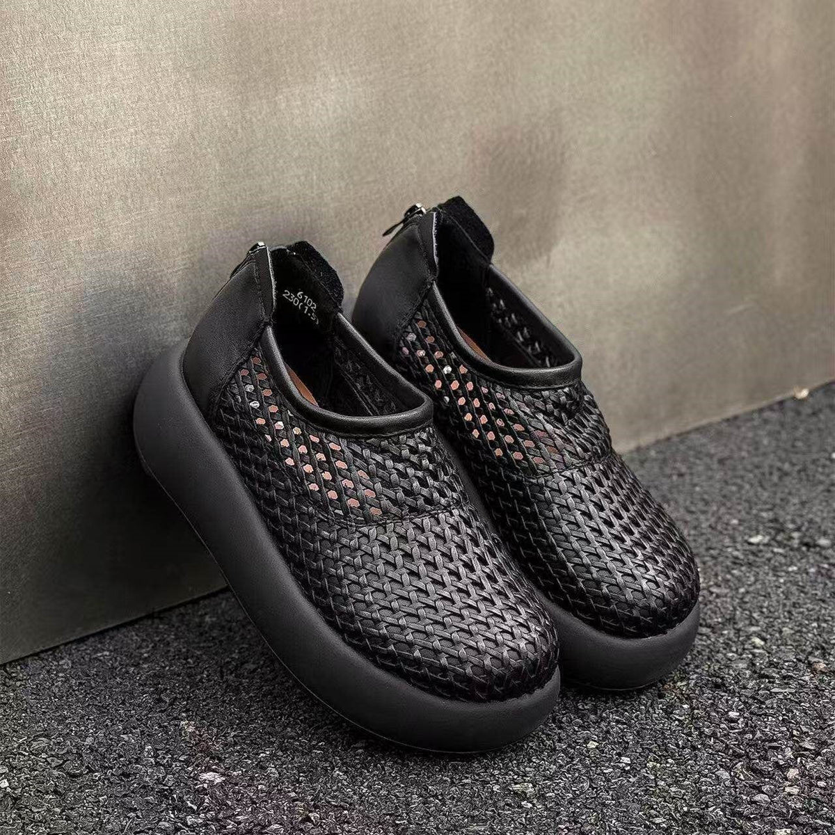 Women's Woven Breathable Slip-On Platform Sneakers