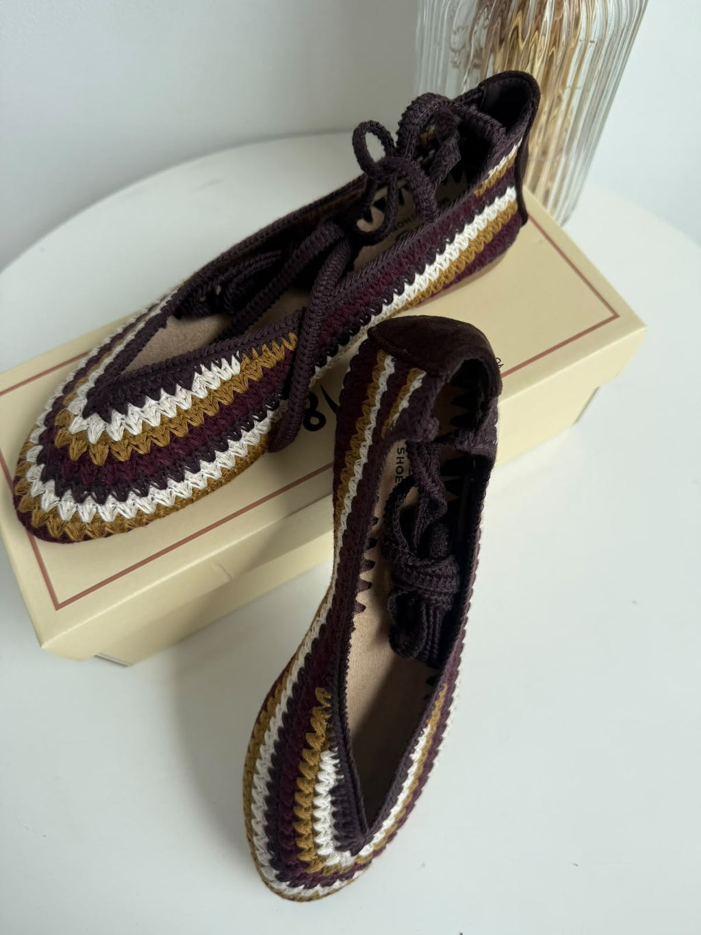 Women's Woven Striped Ballet Flats – Multicolor