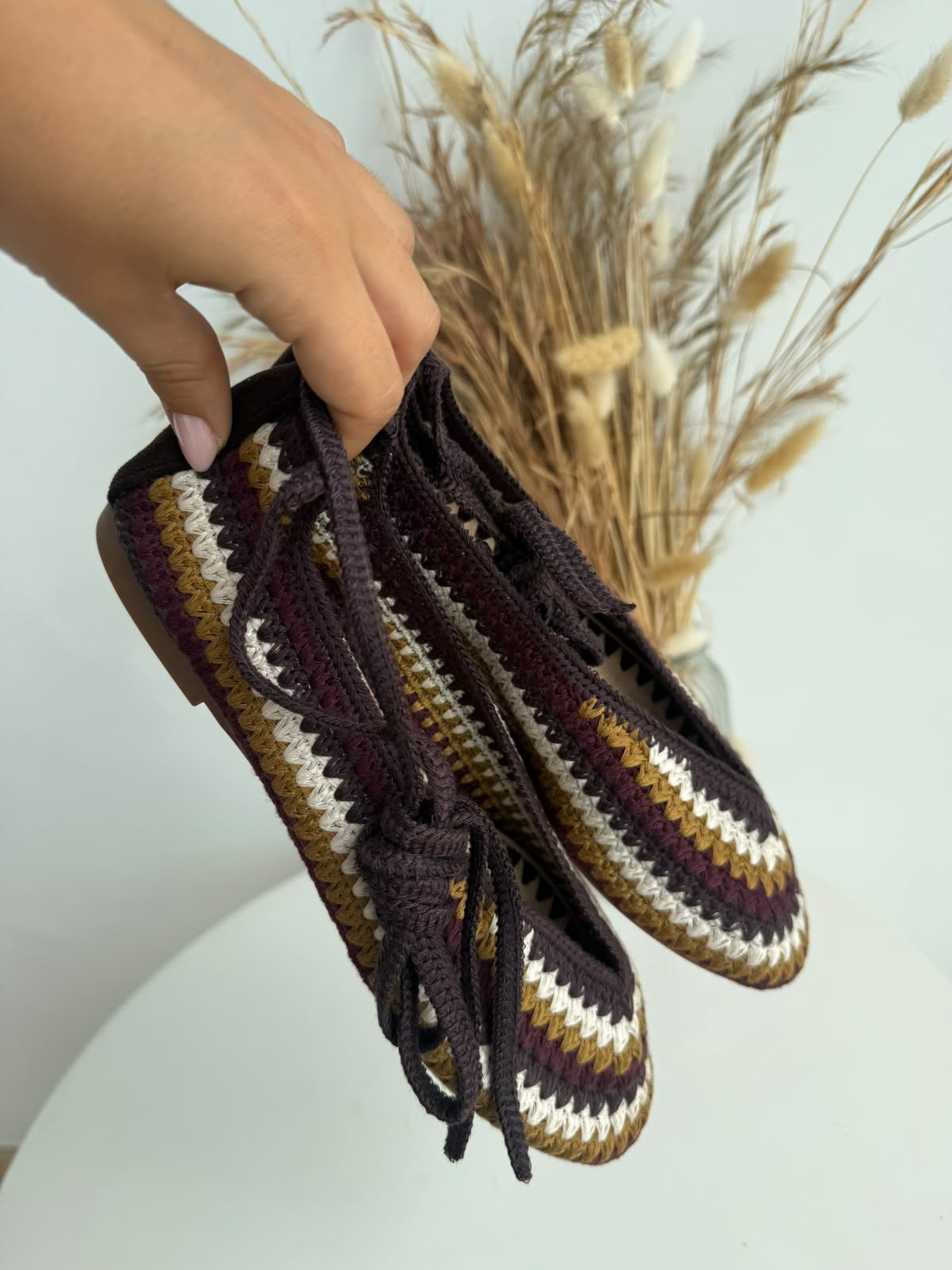 Women's Woven Striped Ballet Flats – Multicolor
