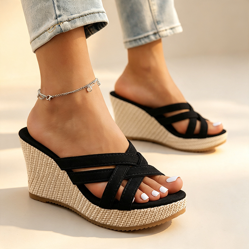 Women's Criss-Cross Wedge Platform Sandals