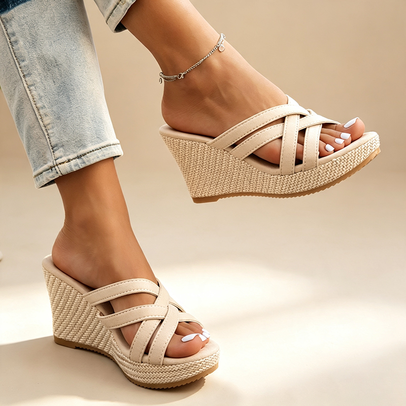 Women's Criss-Cross Wedge Platform Sandals