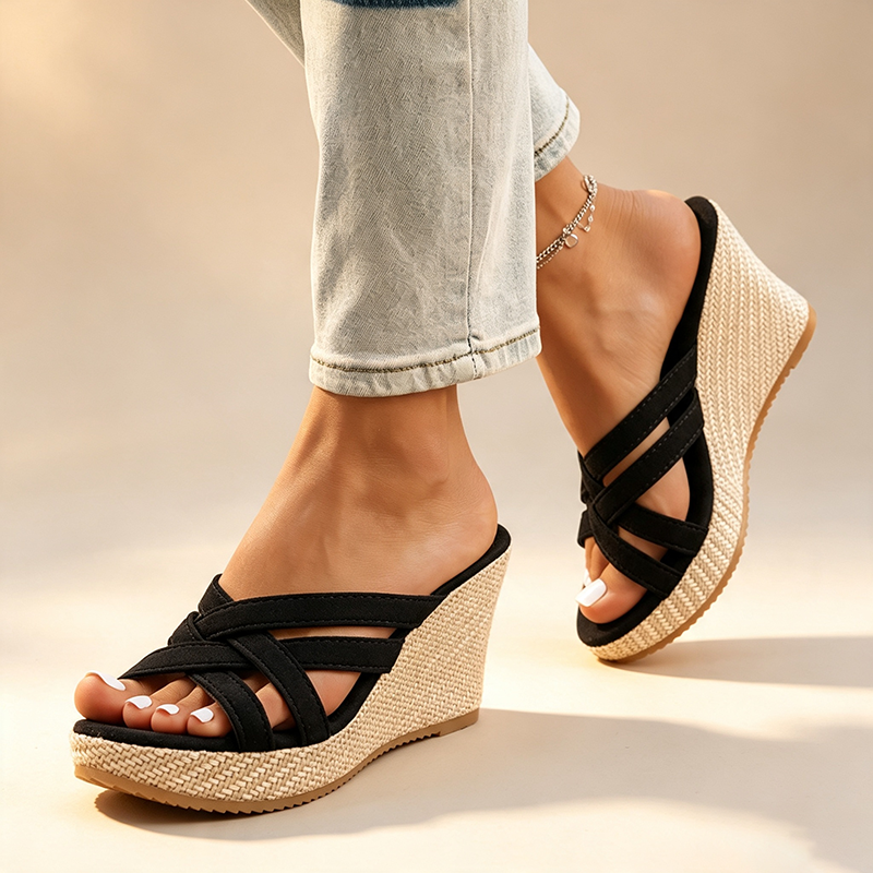 Women's Criss-Cross Wedge Platform Sandals