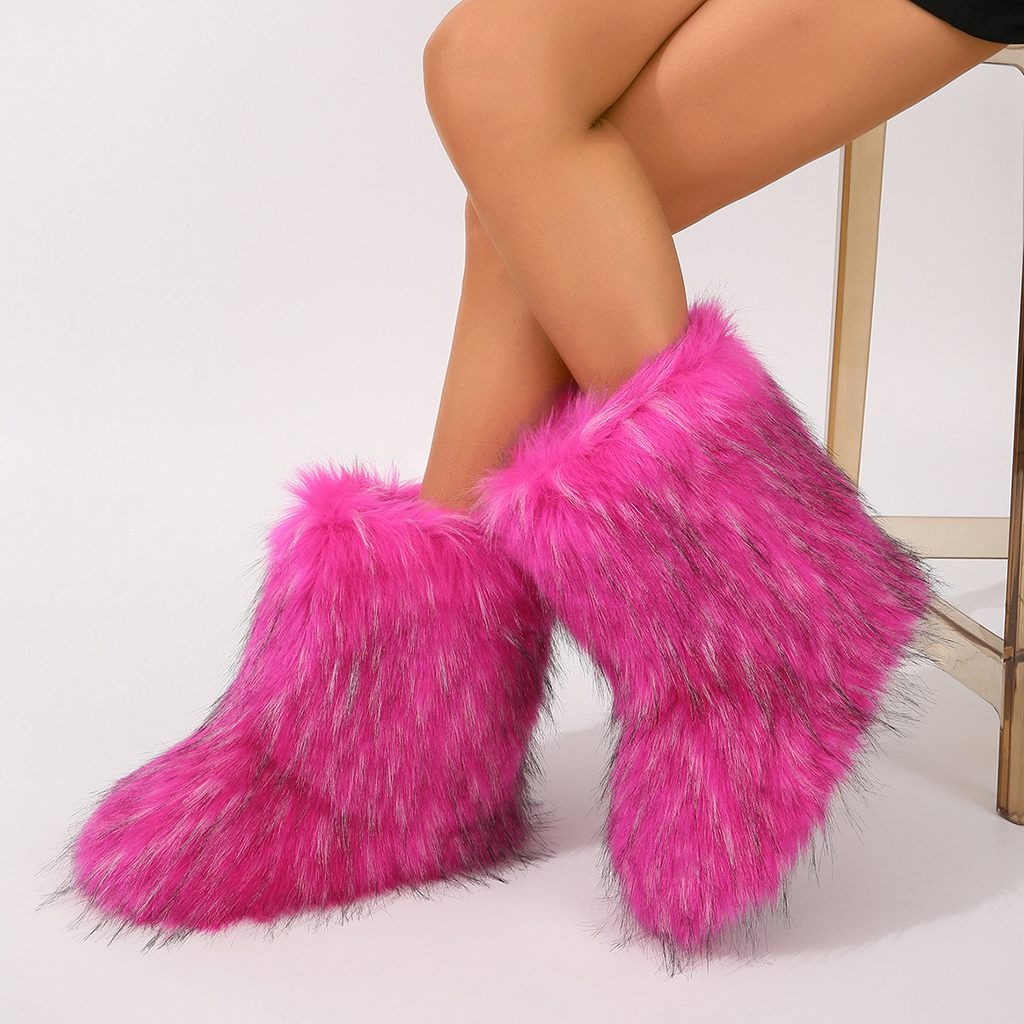 Women's Gradient Chunky Plush Mid-Calf Boots