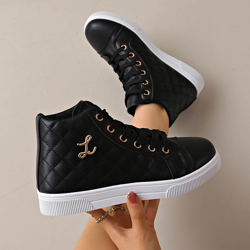 Women's Quilted High-Top Casual Shoes
