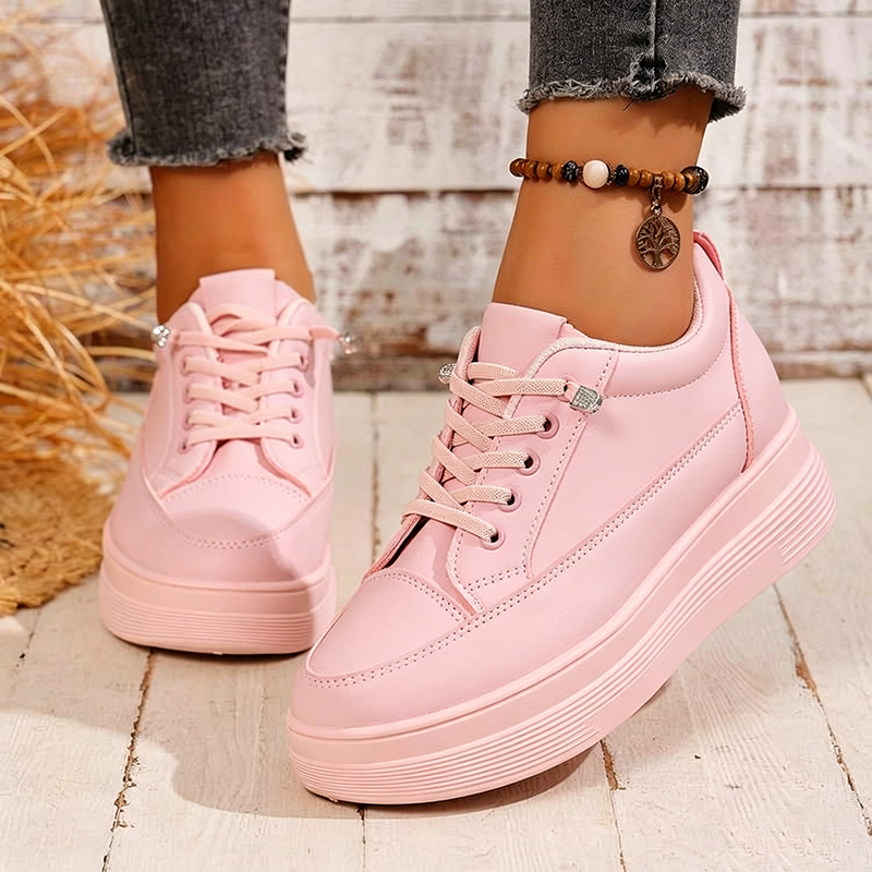 Women's Lace-Up Platform Casual Sneakers