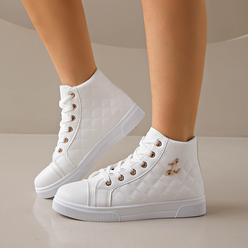 Women's Quilted High-Top Casual Shoes