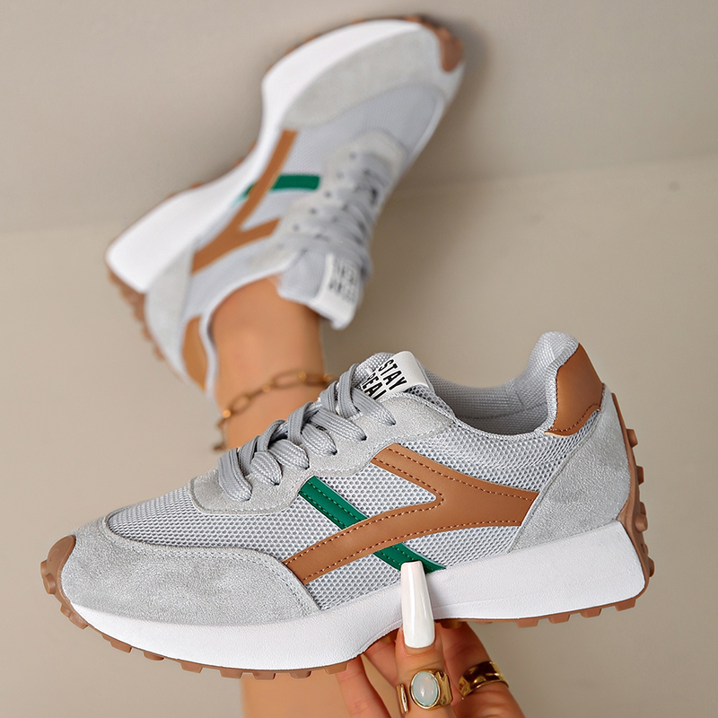 Women's Retro Color Block Mesh Sneakers