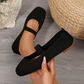 Women's Square-Toe Low-Cut Knitted Flats