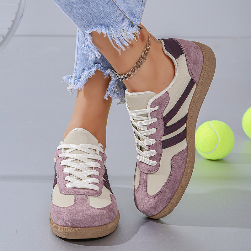 Women's Color-Block Retro Lace-Up Sneakers