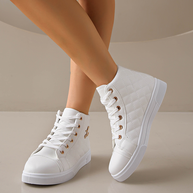 Women's Quilted High-Top Casual Shoes
