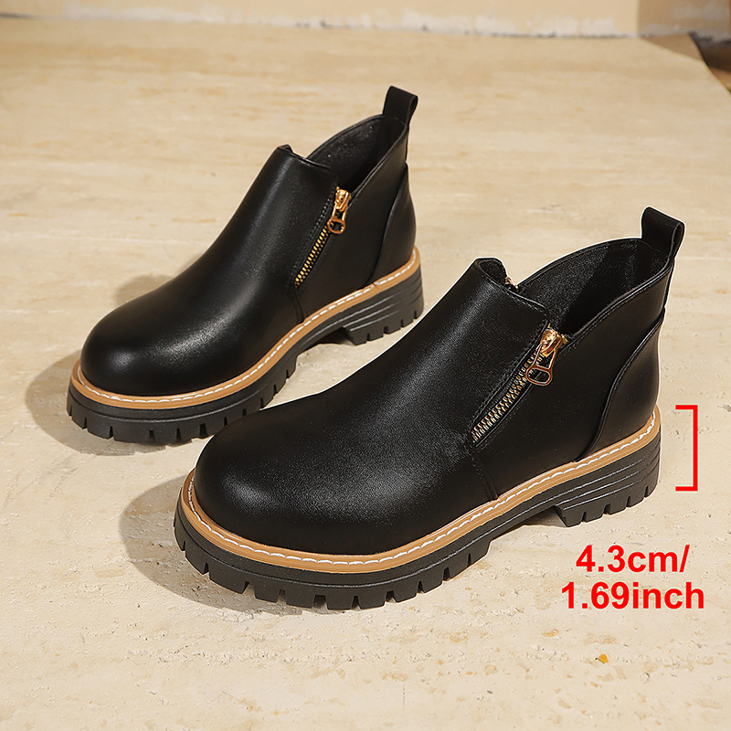 Women's double-zip platform ankle boots
