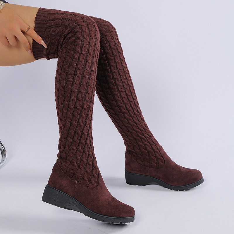 Women's Knitted Over-the-Knee Stretch Sock Boots