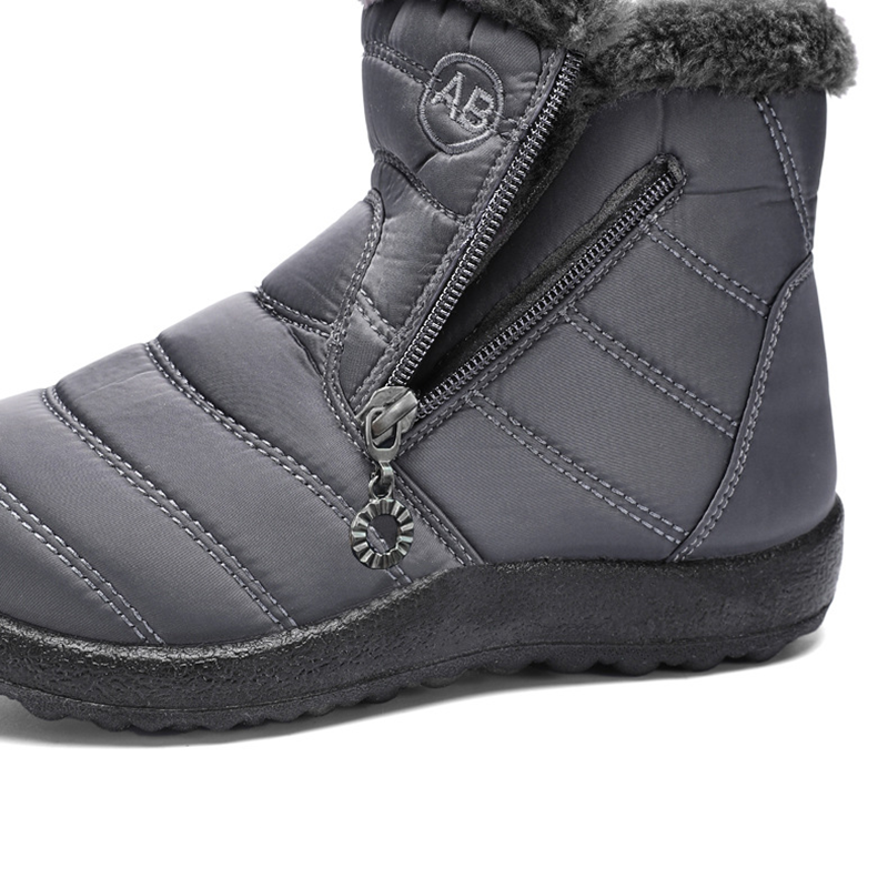 Women's Waterproof Quilted Snow Boots with Side Zipper