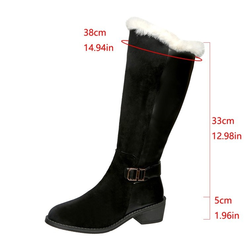 Women's fleece-lined over-the-knee winter boots