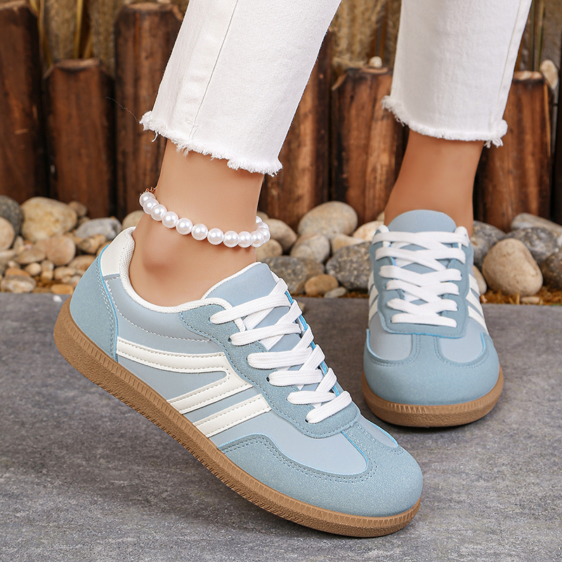 Women's Color-Block Retro Lace-Up Sneakers