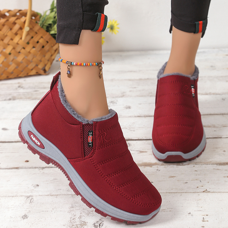 Women's Fleece-Lined Slip-On Winter Snow Boots