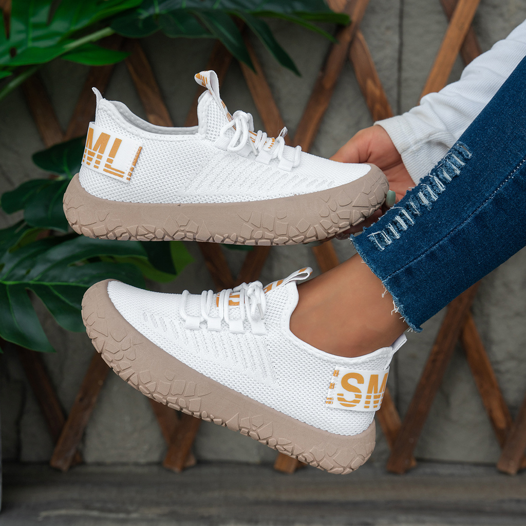 Women's Stretch Knit Lace-Up Sneakers