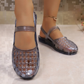 Women's transparent cut-out glitter jelly shoes