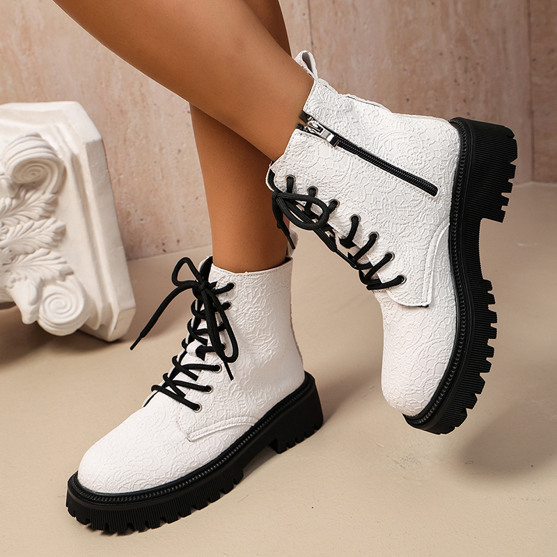 Women's Lace-Up Platform Ankle Boots