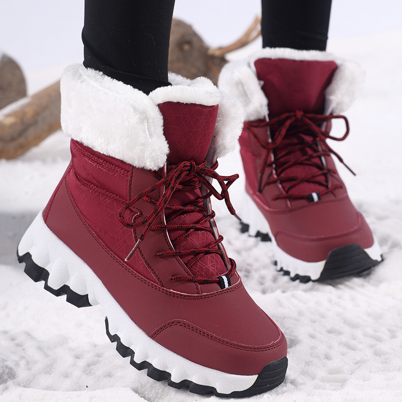 Women's Mid-Calf Lace-Up Winter Snow Boots