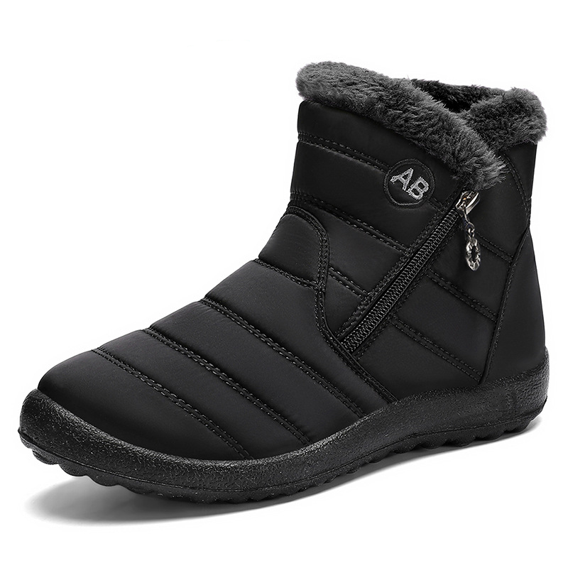 Women's Waterproof Quilted Snow Boots with Side Zipper
