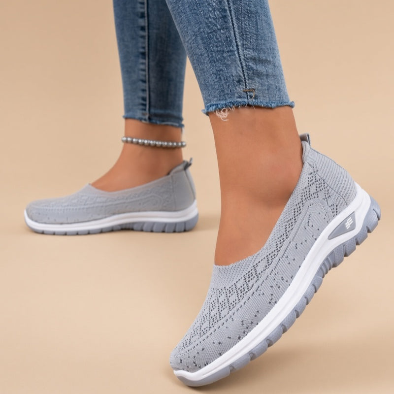 Women's Lightweight Breathable Fly-Knit Slip-On Walking Shoes